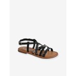 Sandales brides croises cuir junior lot noir