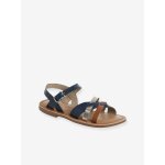 Sandales brides fantaisie cuir enfant collection maternelle lot bleu