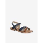 Sandales brides fantaisie cuir enfant lot bleu