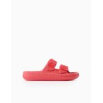 Sandales en caoutchouc avec double boucle rose