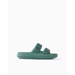 Sandales en caoutchouc avec double boucle vert fonc�