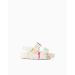 Sandales en caoutchouc avec fermeture � boucle et � scratch minnie blanc