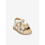 Sandales cuir b�b� � scratchs izorro par m. belarbi beige dor�