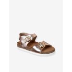 Sandales cuir boucles rose p�le