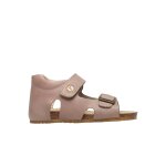 Sandales en cuir avec boucle et scratch bea beige -