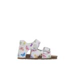 Sandales en cuir avec boucle et scratch bea blanc
