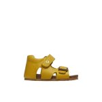 Sandales en cuir avec boucle et scratch bea jaune -