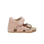 Sandales en cuir avec boucle et scratch bea rose -