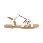 Sandales en cuir  brides blanc argent