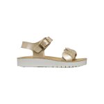 Sandales en cuir � brides platinium