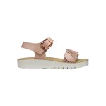 Sandales en cuir � brides rose clair