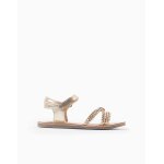 Sandales en cuir avec brides tress�es et semelle int�rieure rembourr�e multicolore