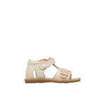 Sandales en cuir et en daim quarzo blanc cr�me -