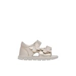 Sandales en cuir  double scratch pules platine