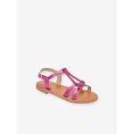 Sandales cuir enfant backle par m. belarbi fuchsia