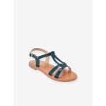 Sandales cuir enfant backle par m. belarbi turquoise