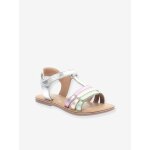 Sandales cuir enfant diamanto argent