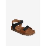 Sandales cuir enfant � scratchs collection maternelle marine