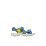 Sandales en cuir avec �toile dock bleu - jaune