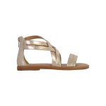 Sandales en cuir � fermeture �clair platinum