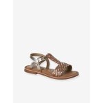 Sandales cuir fille collection maternelle marron imprim�