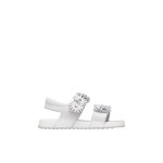 Sandales en cuir avec des fleurs lunia. blanc -