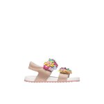 Sandales en cuir avec des fleurs numees 2. rose poudr� -