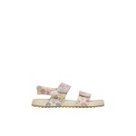 Sandales en cuir avec des fleurs salny. platine -