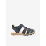 Sandales cuir garon platinium marine
