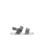 Sandales en cuir avec imprim� animalier salny. blanc - noir