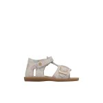 Sandales en cuir avec imprim coeur quarzo blanc crme