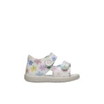 Sandales en cuir avec imprim fleurs new river blanc