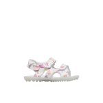 Sandales en cuir avec imprim� fleuri sky blanc - rose