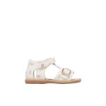 Sandales en cuir imprim quarzo. blanc crme