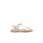 Sandales cuir lisse mtallises argent