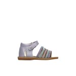 Sandales en cuir mtallis rubino lilas