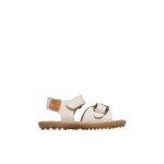 Sandales en cuir parin blanc cr�me -
