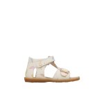 Sandales en cuir quarzo blanc cr�me -