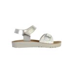 Sandales en cuir À scratch argent blanc Sandales en cuir À scratch argent blanc