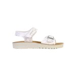 Sandales en cuir � scratch blanc