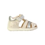 Sandales en cuir  scratch blanc argent