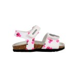 Sandales en cuir  scratch blanc fushia