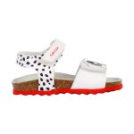 Sandales en cuir  scratch blanc noir