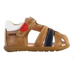 Sandales en cuir  scratch caramel