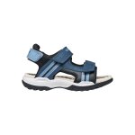 Sandales en cuir � scratch denim noir