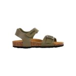 Sandales en cuir � scratch kaki