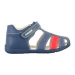 Sandales en cuir  scratch marine claire rouge