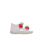 Sandales en cuir  scratch mariss blanc - rouge