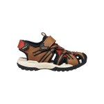Sandales en cuir � scratch marron clair rust