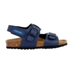 Sandales en cuir � scratch navy